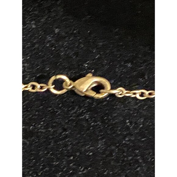 Vintage Gold Tone Rose Pendant Necklace With Lobster Clasp - Picture 4 of 4